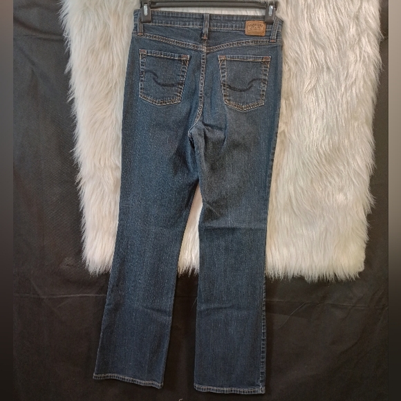 Levi Strauss Signature At waist Blue Denim Bootcut Jean's Size 8 Misses - Picture 10 of 12